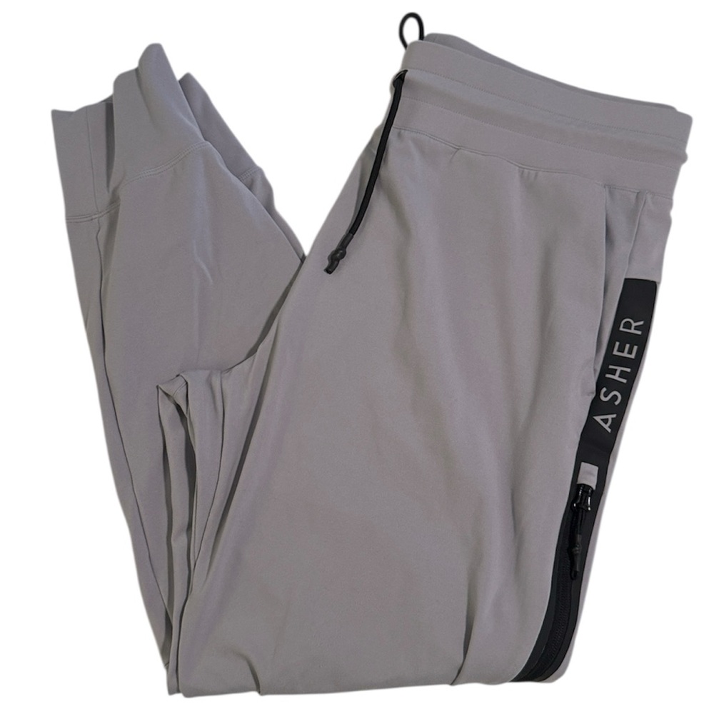 Asher Grey and Black Joggers with Zipper Pockets